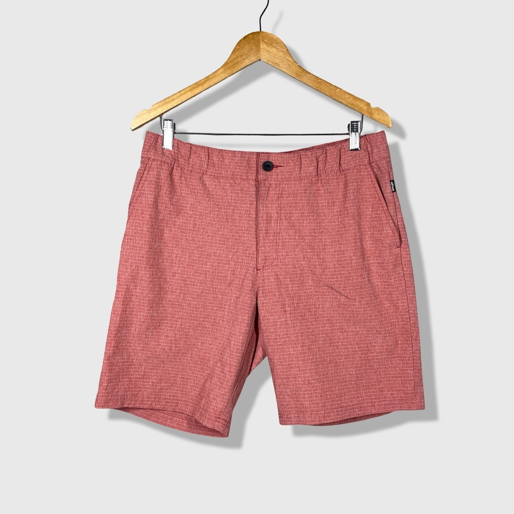 Oakley Hydrolix‎ Shorts Mens 32 Red Crosshatch Athleisure Outdoor Casual